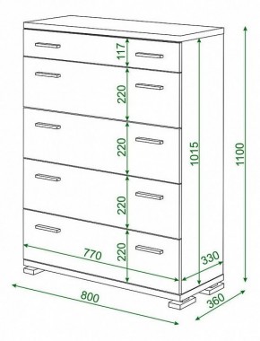 Комод Домино КМ-1 в Салехарде - salekhard.mebel24.online | фото 3