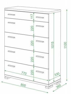 Комод Домино КМ-1 в Салехарде - salekhard.mebel24.online | фото 2