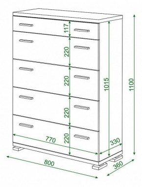 Комод Домино КМ-2 в Салехарде - salekhard.mebel24.online | фото 3