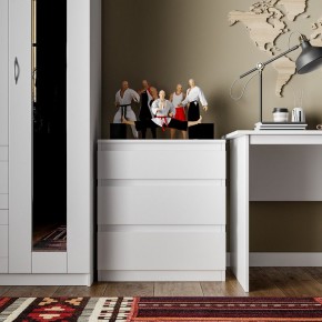 Комод КАСТОР с тремя ящиками, цвет белый в Салехарде - salekhard.mebel24.online | фото 3