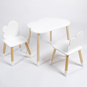 Комплект детский стол ОБЛАЧКО и два стула ОБЛАЧКО ROLTI Baby (белая столешница/белое сиденье/береза ножки) в Салехарде - salekhard.mebel24.online | фото