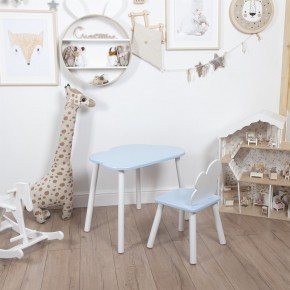 Комплект детский стол ОБЛАЧКО и стул ОБЛАЧКО ROLTI Baby (голубая столешница/голубое сиденье/белые ножки) в Салехарде - salekhard.mebel24.online | фото