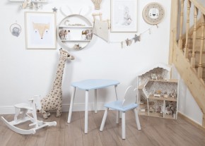 Комплект детский стол ОБЛАЧКО и стул ОБЛАЧКО ROLTI Baby (голубая столешница/голубое сиденье/белые ножки) в Салехарде - salekhard.mebel24.online | фото 4
