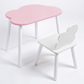 Комплект детский стол ОБЛАЧКО и стул ОБЛАЧКО ROLTI Baby (розовая столешница/белое сиденье/белые ножки) в Салехарде - salekhard.mebel24.online | фото