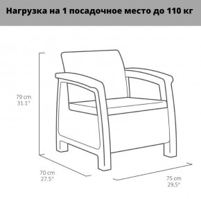 Комплект мебели Корфу Рест (Corfu Rest - without table) коричневый в Салехарде - salekhard.mebel24.online | фото 3