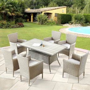 Комплект плетеной мебели AFM-195-6Pcs Beige (6+1) в Салехарде - salekhard.mebel24.online | фото 2