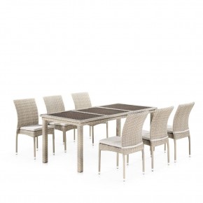 Комплект плетеной мебели T365/Y380C-W85 Latte (6+1) + подушки в Салехарде - salekhard.mebel24.online | фото 1