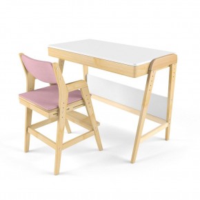 Комплект растущий стол и стул с чехлом 38 попугаев «Вуди» (Белый, Береза, Розовый) в Салехарде - salekhard.mebel24.online | фото