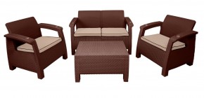 Комплект уличной мебели Yalta Premium Terrace Set (Ялта) шоколадый (+подушки под спину) в Салехарде - salekhard.mebel24.online | фото