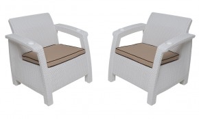 Комплект уличной мебели Yalta Premium Terrace Triple Set (Ялта) белый (+подушки под спину) в Салехарде - salekhard.mebel24.online | фото 4