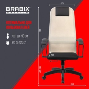 Кресло BRABIX PREMIUM "Ultimate EX-800" пластик, плотная двойная сетка Х2, черное/бежевое, 532916 в Салехарде - salekhard.mebel24.online | фото 6