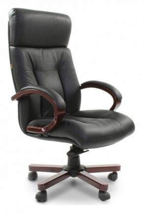 Кресло для руководителя Chairman 421 черный/орех темный, черный в Салехарде - salekhard.mebel24.online | фото