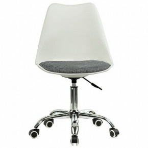 Кресло стул BRABIX "Eames MG-310 CH", хром, пластик белый, ткань серая, 532924 в Салехарде - salekhard.mebel24.online | фото 1