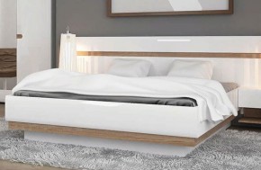 Кровать 140/TYP 91-01 с подъемником, LINATE ,цвет белый/сонома трюфель в Салехарде - salekhard.mebel24.online | фото