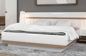 Кровать 160/TYP 92, LINATE ,цвет белый/сонома трюфель в Салехарде - salekhard.mebel24.online | фото 2