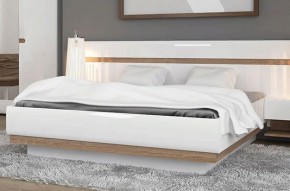 Кровать 160/TYP 94-01 с подъемником, LINATE ,цвет белый/сонома трюфель в Салехарде - salekhard.mebel24.online | фото 5