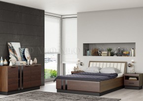 МАГНОЛИЯ Кровать 1600 с основанием и ПМ (Дерево/орех) в Салехарде - salekhard.mebel24.online | фото 2