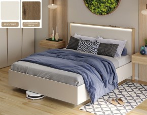 Кровать (Бело-серый U775 ST9/Дуб Галифакс Табак) 1400 в Салехарде - salekhard.mebel24.online | фото