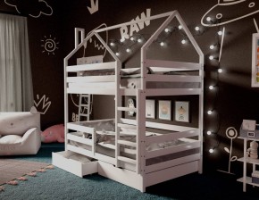 Кровать-домик двухъярусная 80*160 Белый в Салехарде - salekhard.mebel24.online | фото