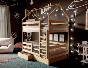 Кровать-домик двухъярусная 80*160 без покраски в Салехарде - salekhard.mebel24.online | фото