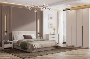 Кровать двойная №4 с основанием (Бежевый) в Салехарде - salekhard.mebel24.online | фото 3