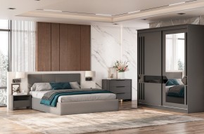 Кровать двойная №4 с основанием (Серый) в Салехарде - salekhard.mebel24.online | фото 3