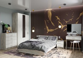 Кровать Гармония КР-602 1400 Дуб крафт серый/Дуб крафт белый в Салехарде - salekhard.mebel24.online | фото 2