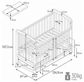 Кроватка Polini Kids Simple 304 в Салехарде - salekhard.mebel24.online | фото 9