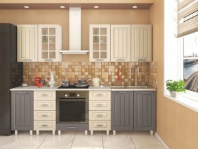 Кухня модульная Луксор серый-кремовый в Салехарде - salekhard.mebel24.online | фото 3