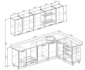Кухня угловая Антрацит 2600х1600 (Стол. 38мм) в Салехарде - salekhard.mebel24.online | фото 2