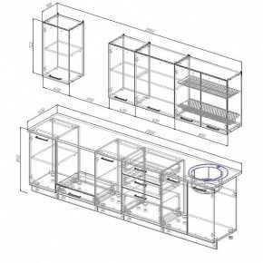 Кухонный гарнитур Антрацит 2800 (Стол. 38мм) в Салехарде - salekhard.mebel24.online | фото 3