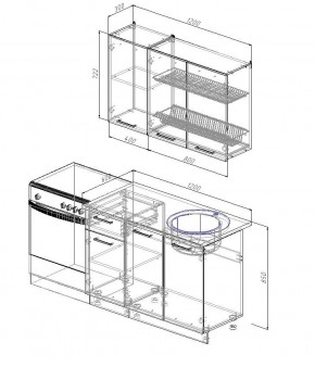 Кухонный гарнитур Бланка 1200 (Стол. 38мм) в Салехарде - salekhard.mebel24.online | фото 2