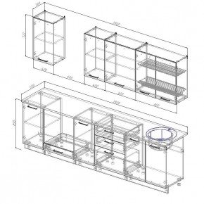 Кухонный гарнитур Капри 2800 (Стол. 26мм) в Салехарде - salekhard.mebel24.online | фото 2