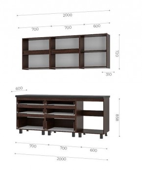 Кухонный гарнитур Лофт 2.0 (Дуб Крафт/Венге) в Салехарде - salekhard.mebel24.online | фото 3