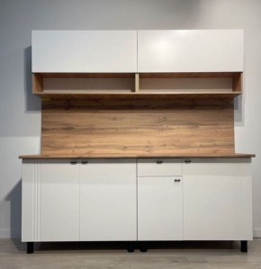 Кухонный гарнитур «Монако» 2.0 м Серия 2 МДФ с фрезеровкой (Дуб Золотой/Белый матовый) в Салехарде - salekhard.mebel24.online | фото 2