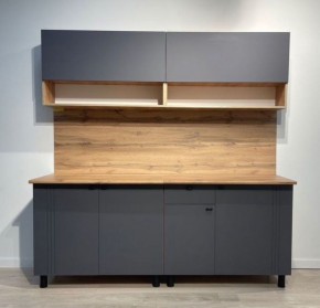 Кухонный гарнитур «Монако» 2.0 м Серия 2 МДФ с фрезеровкой (Дуб Золотой/Графит) в Салехарде - salekhard.mebel24.online | фото 3