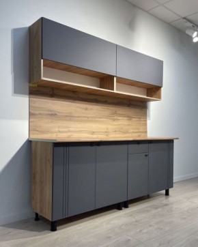 Кухонный гарнитур «Монако» 2.0 м Серия 2 МДФ с фрезеровкой (Дуб Золотой/Графит) в Салехарде - salekhard.mebel24.online | фото 4