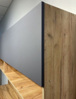 Кухонный гарнитур «Монако» 2.0 м Серия 2 МДФ с фрезеровкой (Дуб Золотой/Графит) в Салехарде - salekhard.mebel24.online | фото 6