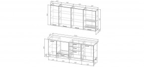Кухонный гарнитур Санторини 2200 h 950 (Стол. 38мм) в Салехарде - salekhard.mebel24.online | фото 2
