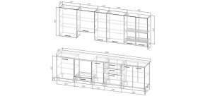 Кухонный гарнитур Санторини 3000 h950 (Стол. 26мм) в Салехарде - salekhard.mebel24.online | фото 2