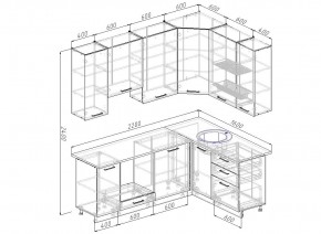 Кухонный гарнитур угловой Дели 2200*1600 (Стол. 26мм) в Салехарде - salekhard.mebel24.online | фото 2