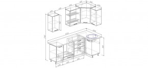 Кухонный гарнитур угловой Капри 2200х1000 (Стол. 38мм) в Салехарде - salekhard.mebel24.online | фото 2