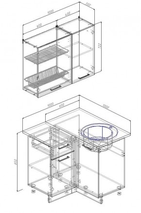 Кухонный гарнитур угловой Лада 1000х1000 (Стол. 26мм) в Салехарде - salekhard.mebel24.online | фото 2