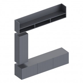 КВИНТА Гостиная (модульная) темно серый в Салехарде - salekhard.mebel24.online | фото 2