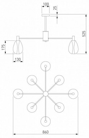 Люстра на штанге Eurosvet Magma 60175/8 латунь в Салехарде - salekhard.mebel24.online | фото 3