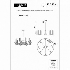 Люстра на штанге iLamp Evolution 6806-8 QGD в Салехарде - salekhard.mebel24.online | фото 2