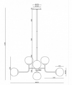 Люстра на штанге Maytoni Erich MOD221-PL-08-G в Салехарде - salekhard.mebel24.online | фото 6