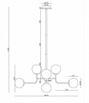 Люстра на штанге Maytoni Erich MOD221-PL-08-N в Салехарде - salekhard.mebel24.online | фото 3
