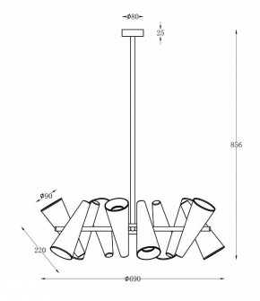 Люстра на штанге Maytoni Giro MOD095PL-10BS в Салехарде - salekhard.mebel24.online | фото 2