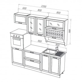 МИЛАНО Кухонный гарнитур 2,2 м Компоновка №3 (Орех) в Салехарде - salekhard.mebel24.online | фото 2